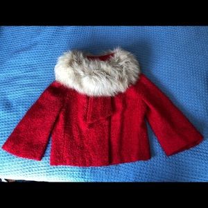 1950’s vintage cropped jacket with fur collar.